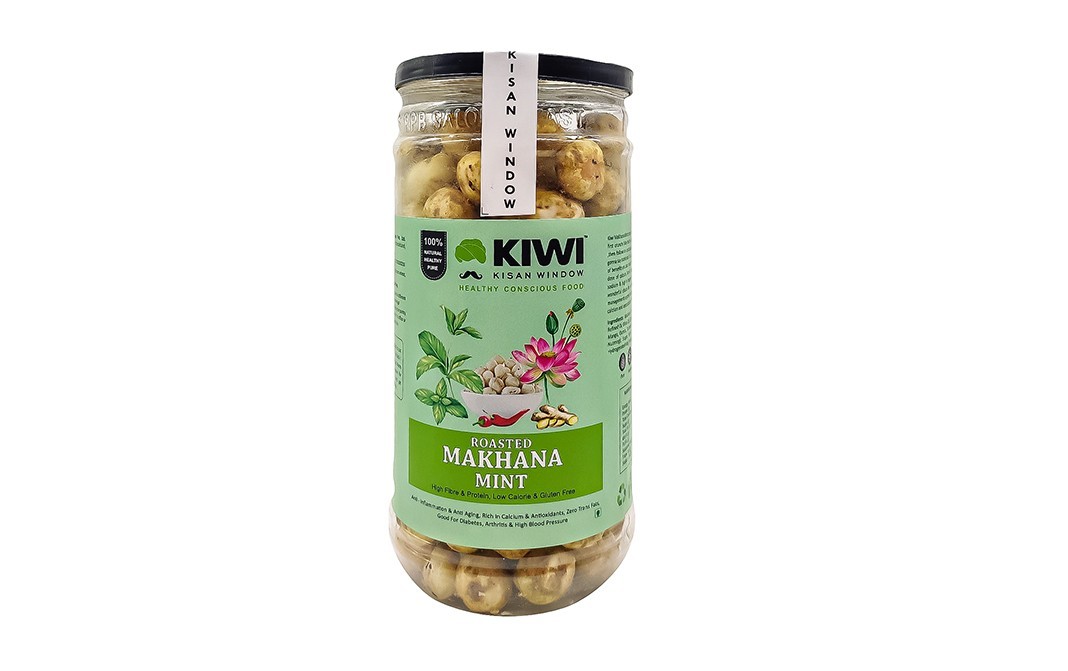 Kiwi Kisan Window Roasted Makhana Mint    Plastic Bottle  100 grams